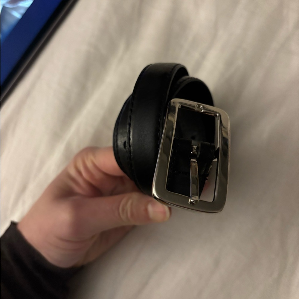 Zara Black Belt with Silver Buckle